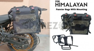 Fit For Royal Enfield New Himalayan 450 Canvas Black Pannier Bags With Mounting